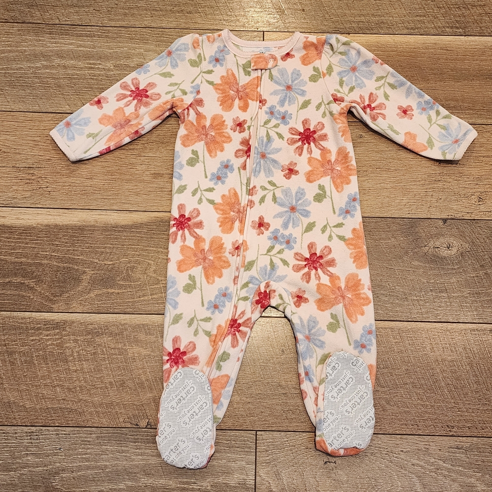 Carter's Pink Orange Blue Floral Footies One Piece 18m